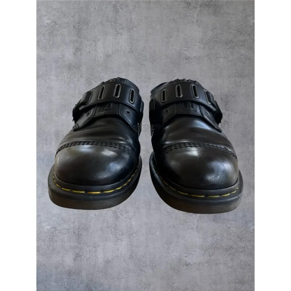 Dr. Martens 1461 Quynn Low Buckle Zip Black Leather Shoes Mens 12 Wmns 13 EU 46